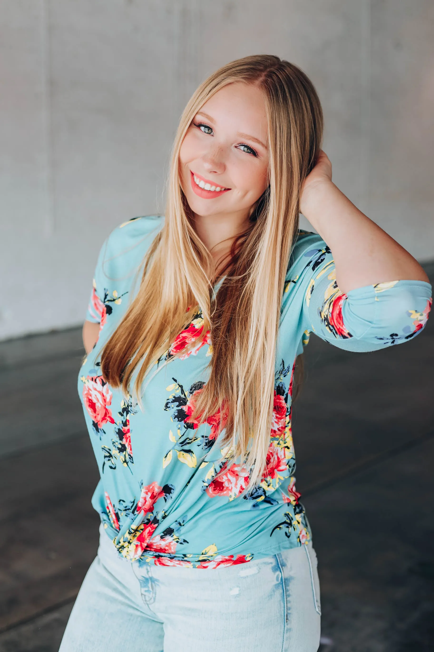 Delightful Twist Floral Top S-2X