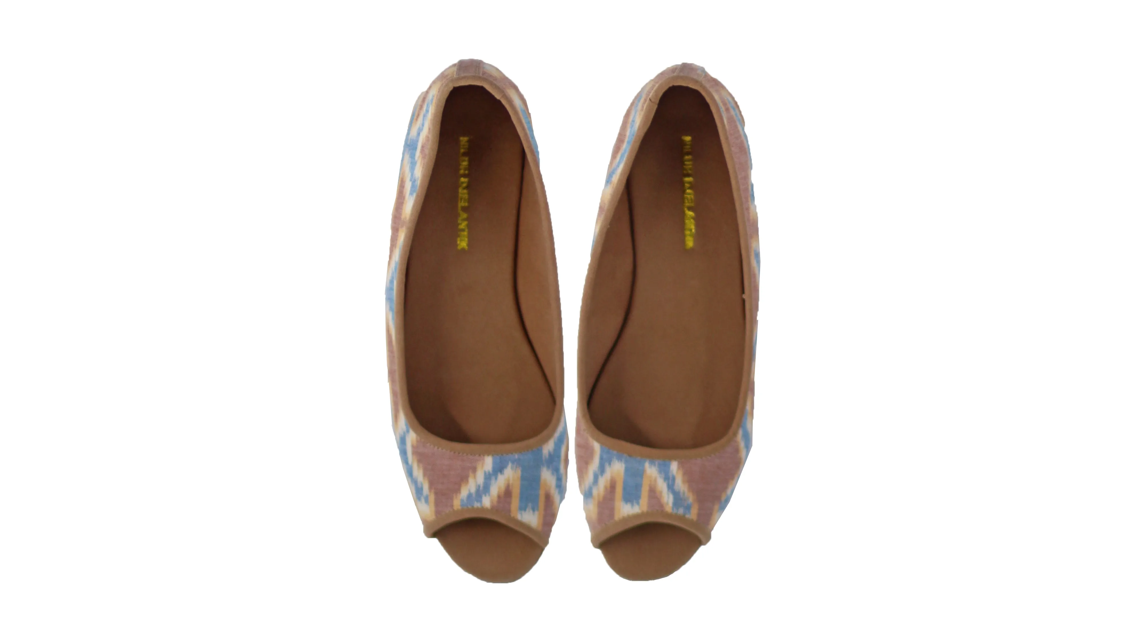 Kate Peeptoe 20mm Ballet - Mocca Blue Butterfly Endek