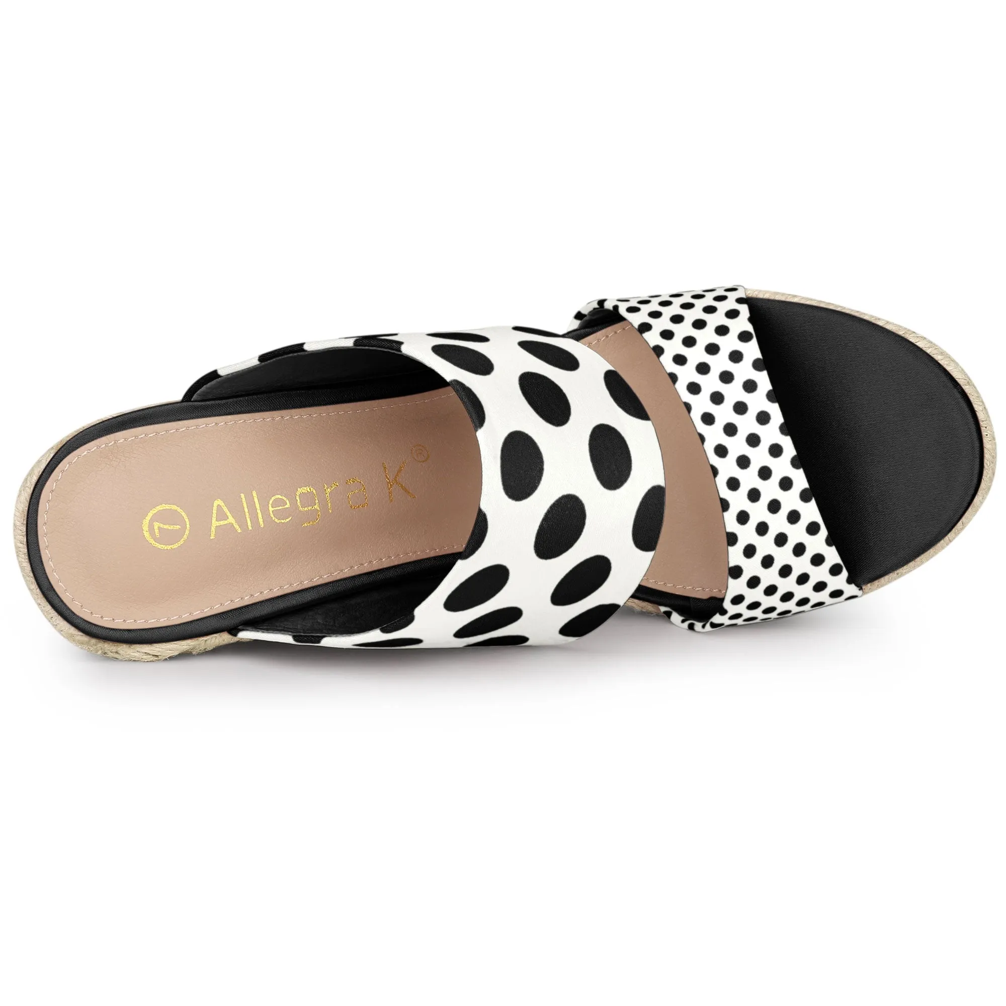 Platform Polka Dots Heel Espadrille Wedge Sandals