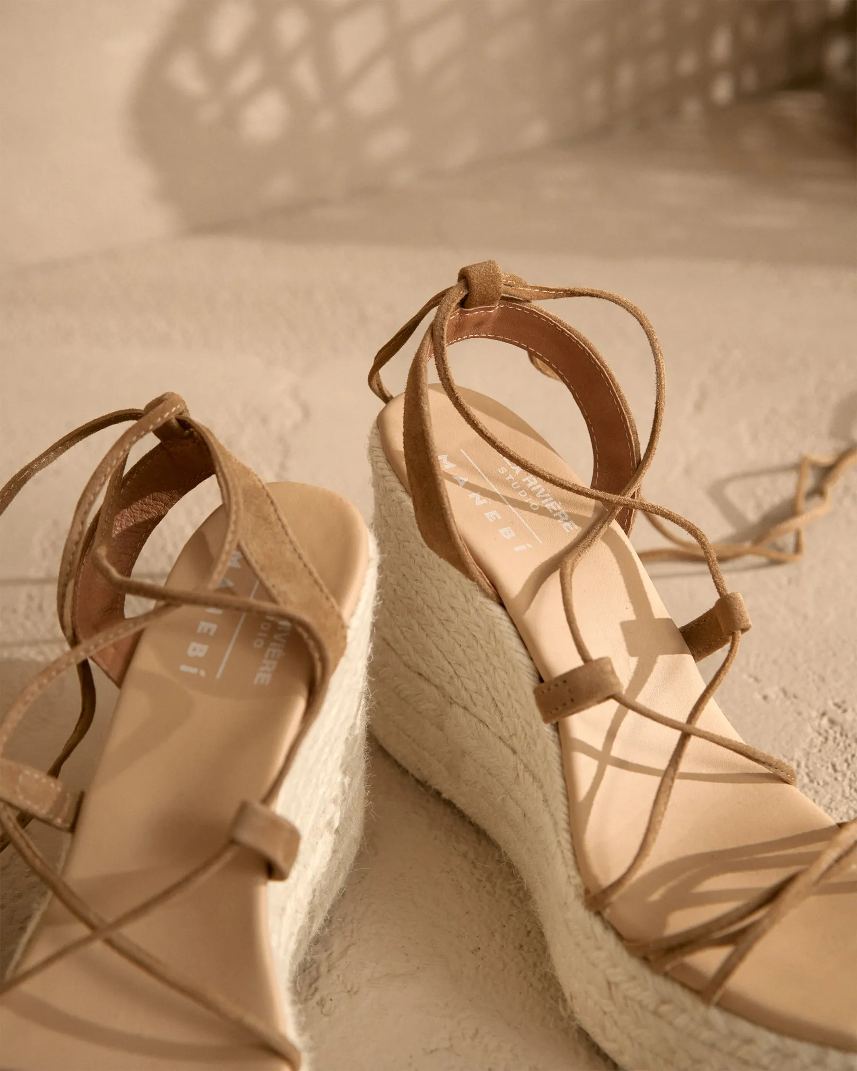 Portofino Soft Suede Wedge Espadrilles - L87WA -  Alex Rivière Studio x Manebí Tobacco