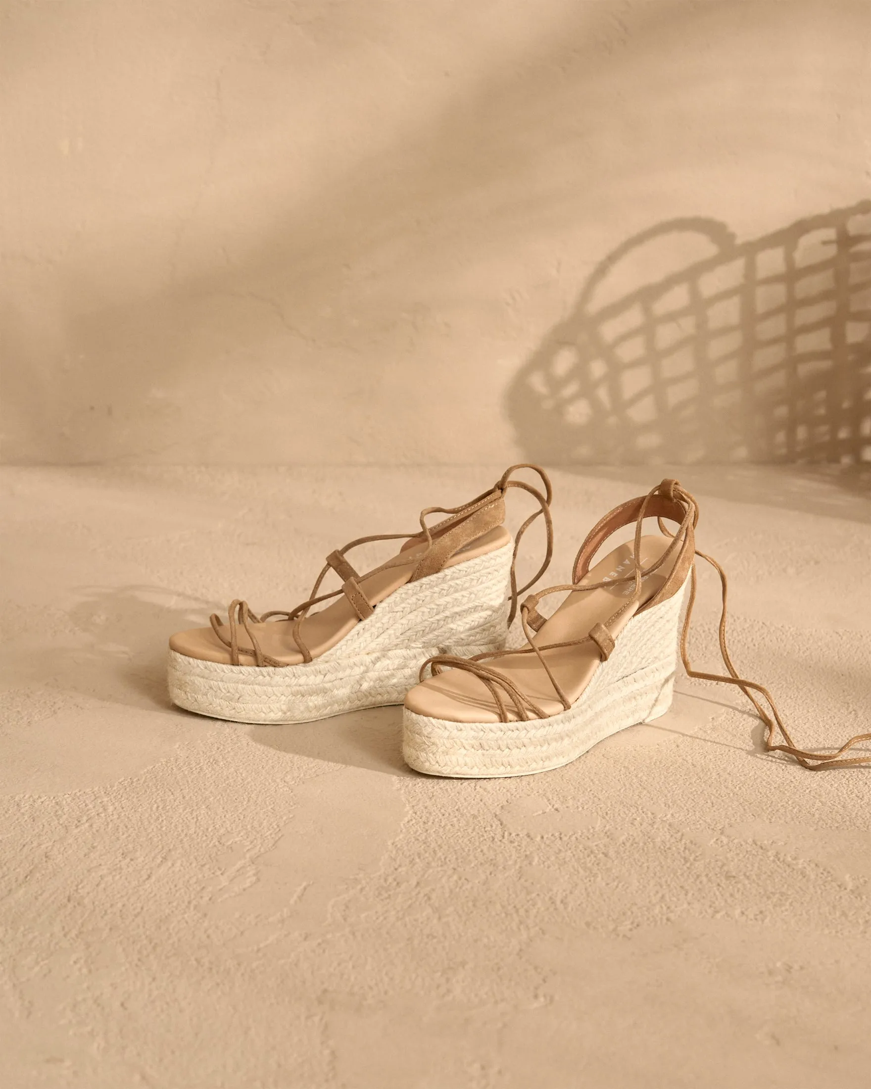 Portofino Soft Suede Wedge Espadrilles - L87WA -  Alex Rivière Studio x Manebí Tobacco