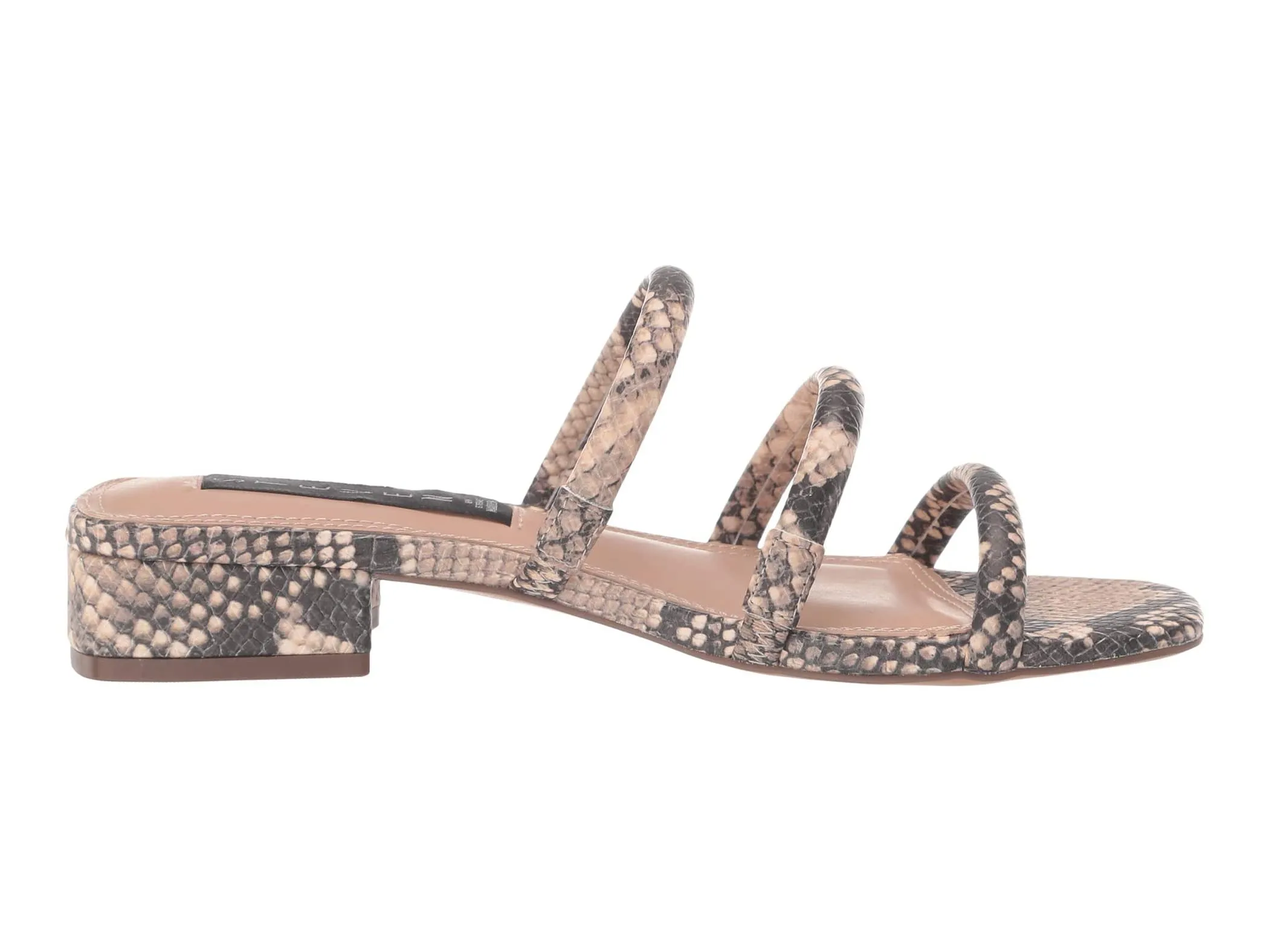 Steve Madden HADES Beige Snake Slip On Pointed toe Flat Slide Sandals