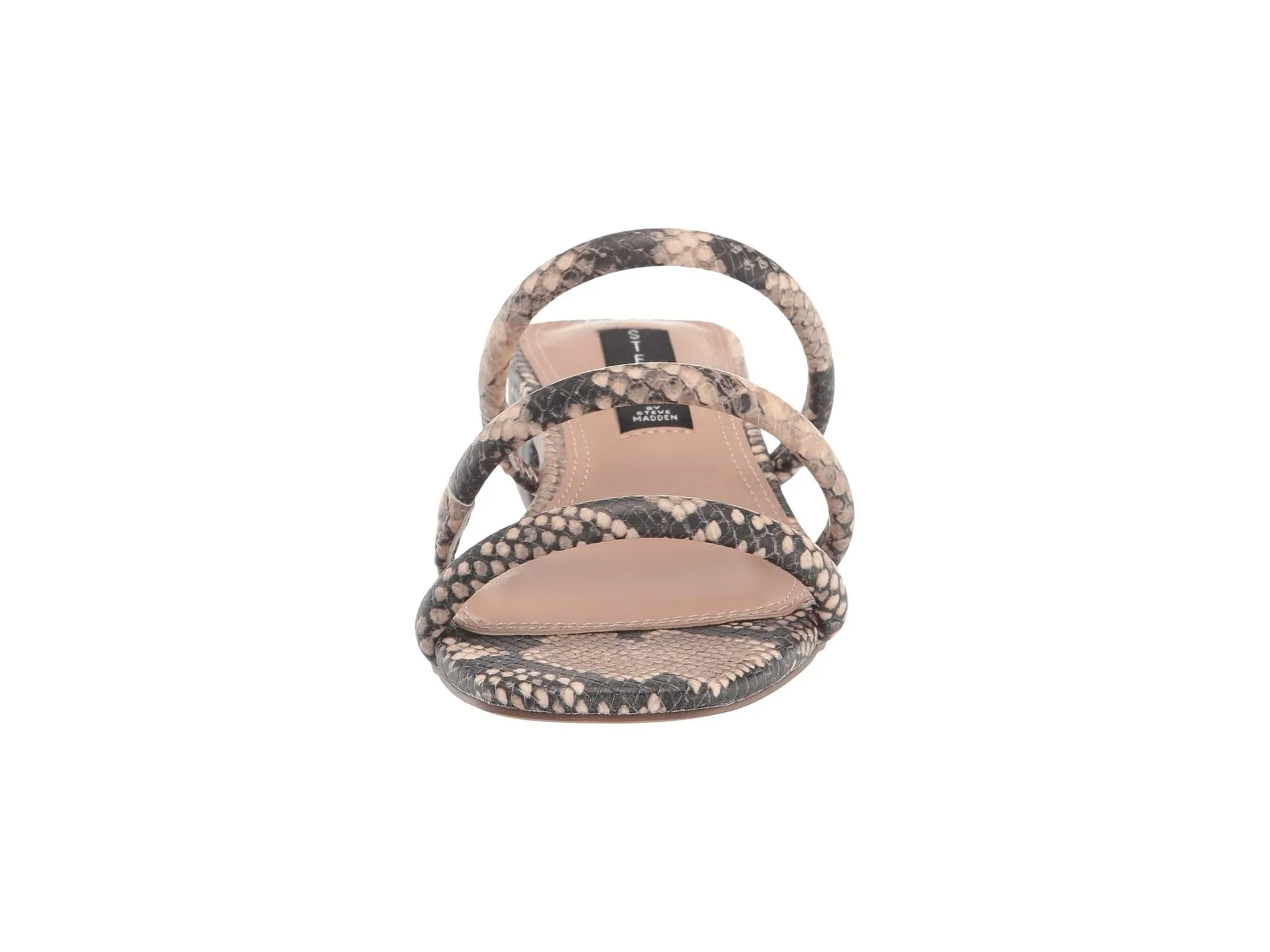 Steve Madden HADES Beige Snake Slip On Pointed toe Flat Slide Sandals