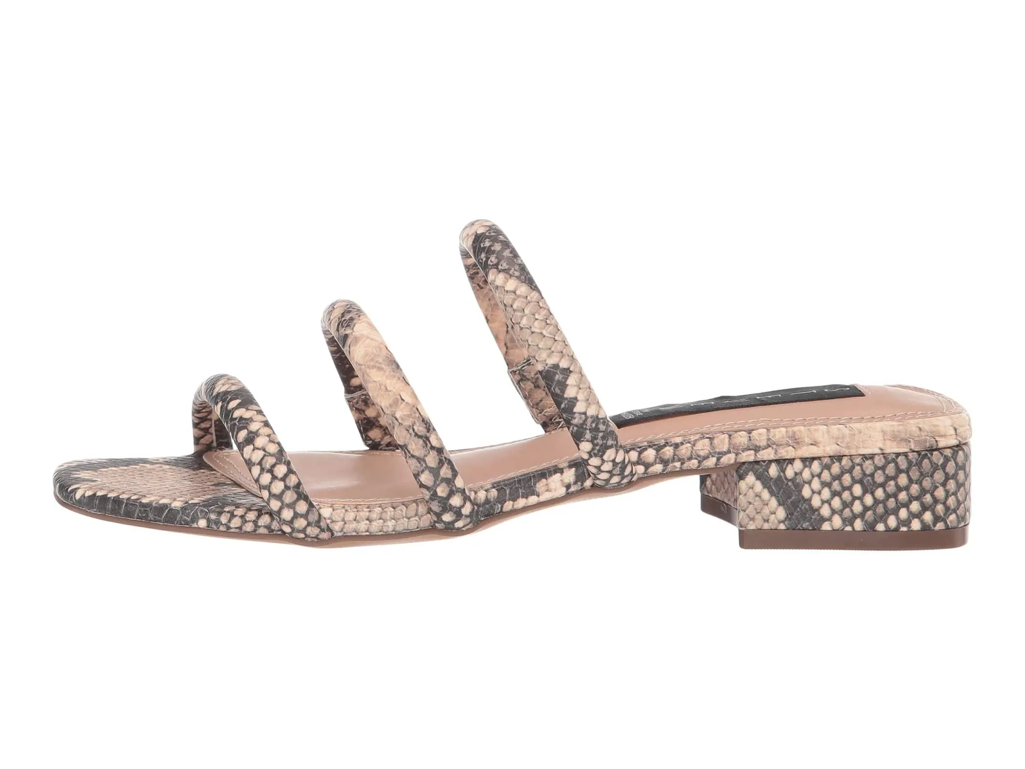 Steve Madden HADES Beige Snake Slip On Pointed toe Flat Slide Sandals