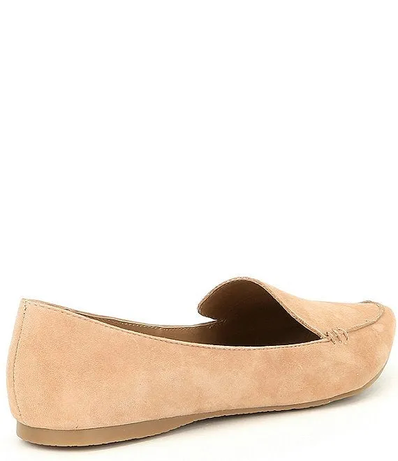 Steve Madden Women's Feather Slip On Loafer Flat Camel Suede Pointed Toe