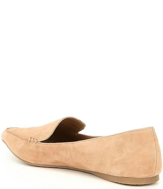 Steve Madden Women's Feather Slip On Loafer Flat Camel Suede Pointed Toe