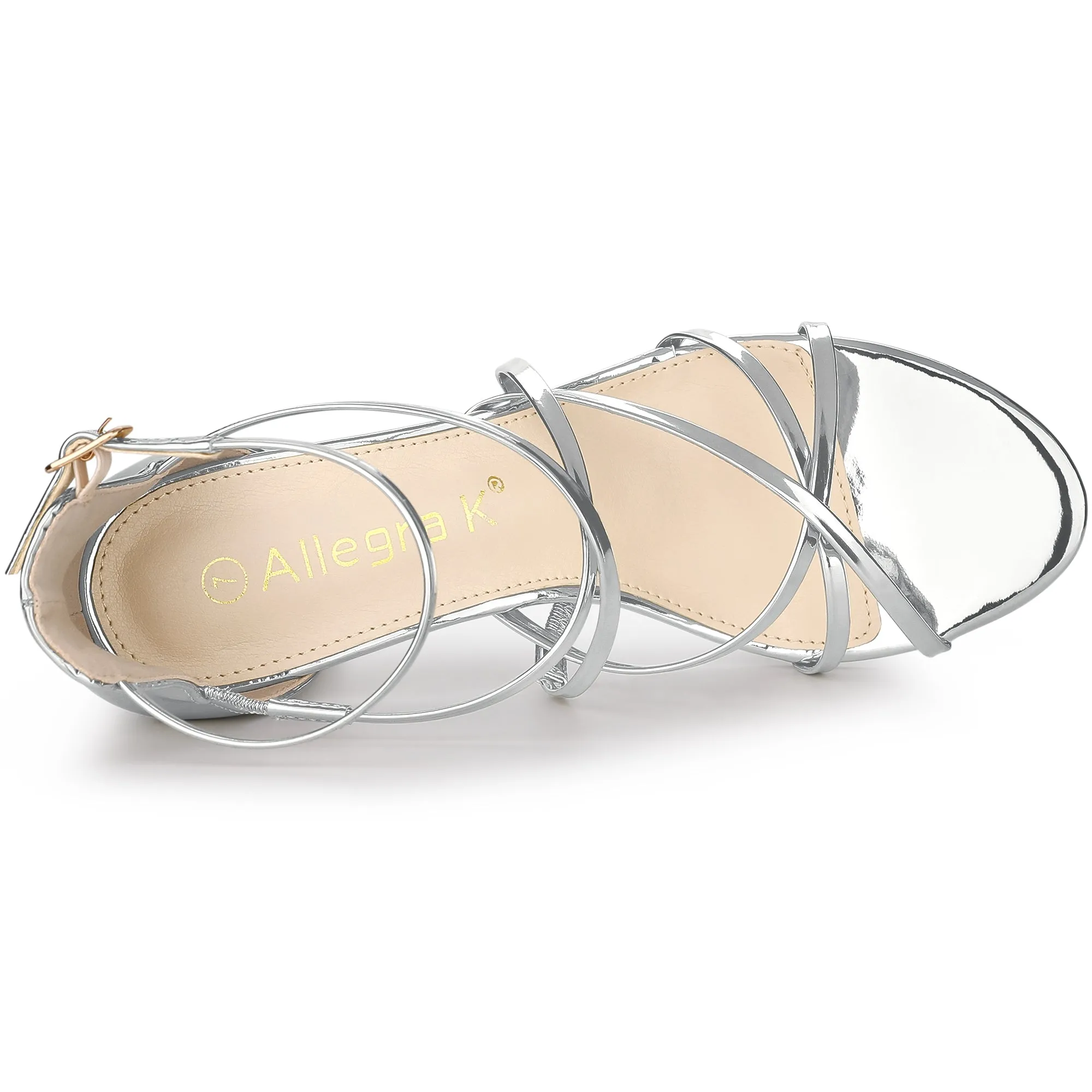 Strappy Crisscross Strap Opened Toe Block Heel Sandals