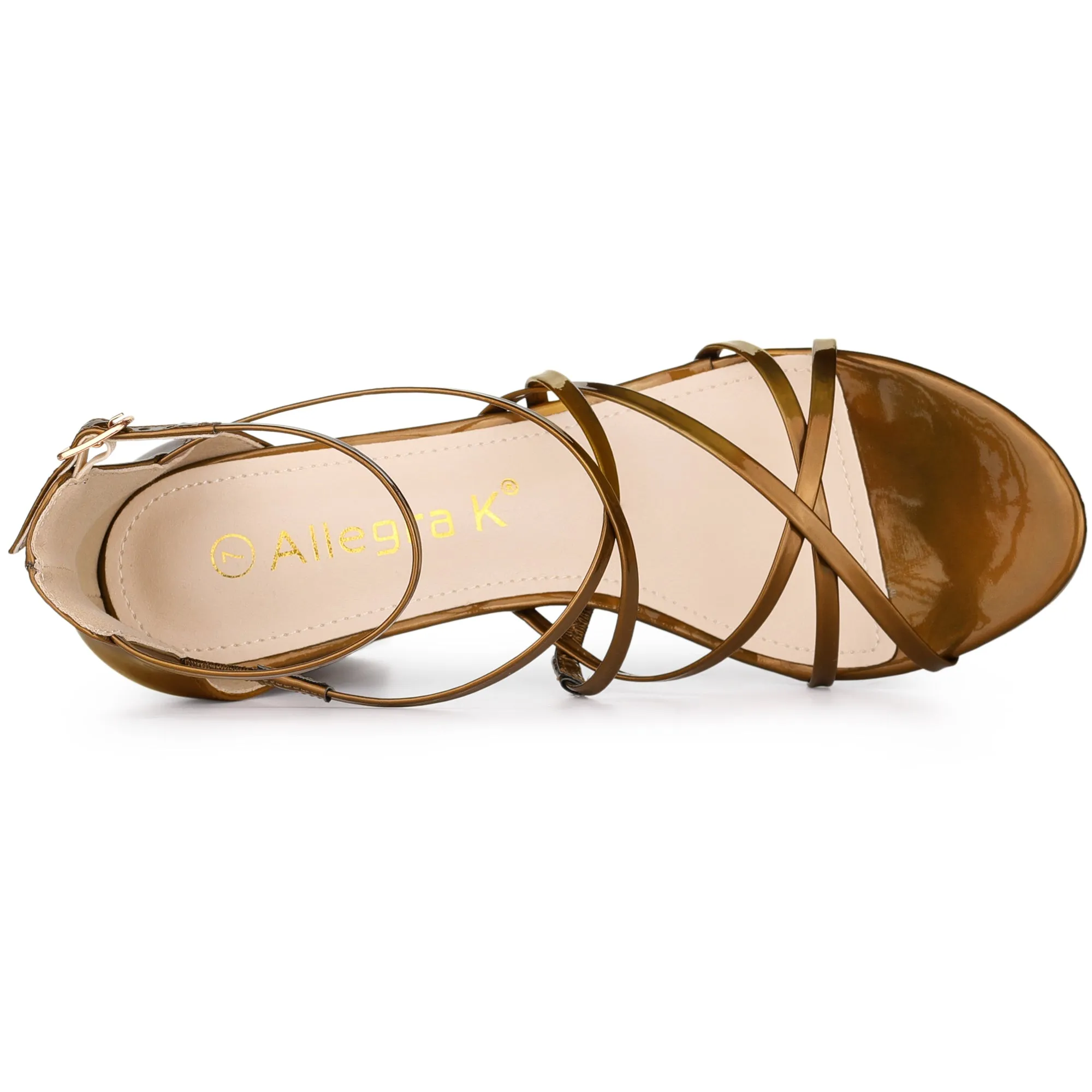 Strappy Crisscross Strap Opened Toe Block Heel Sandals
