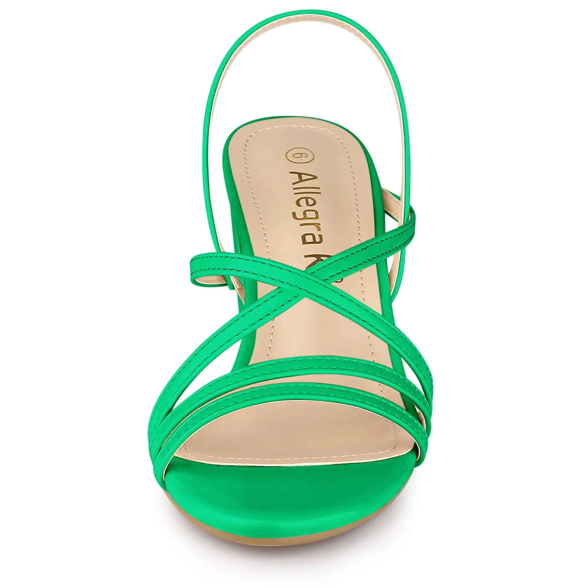 Strappy Slingback Chunky Heel Slide Sandals