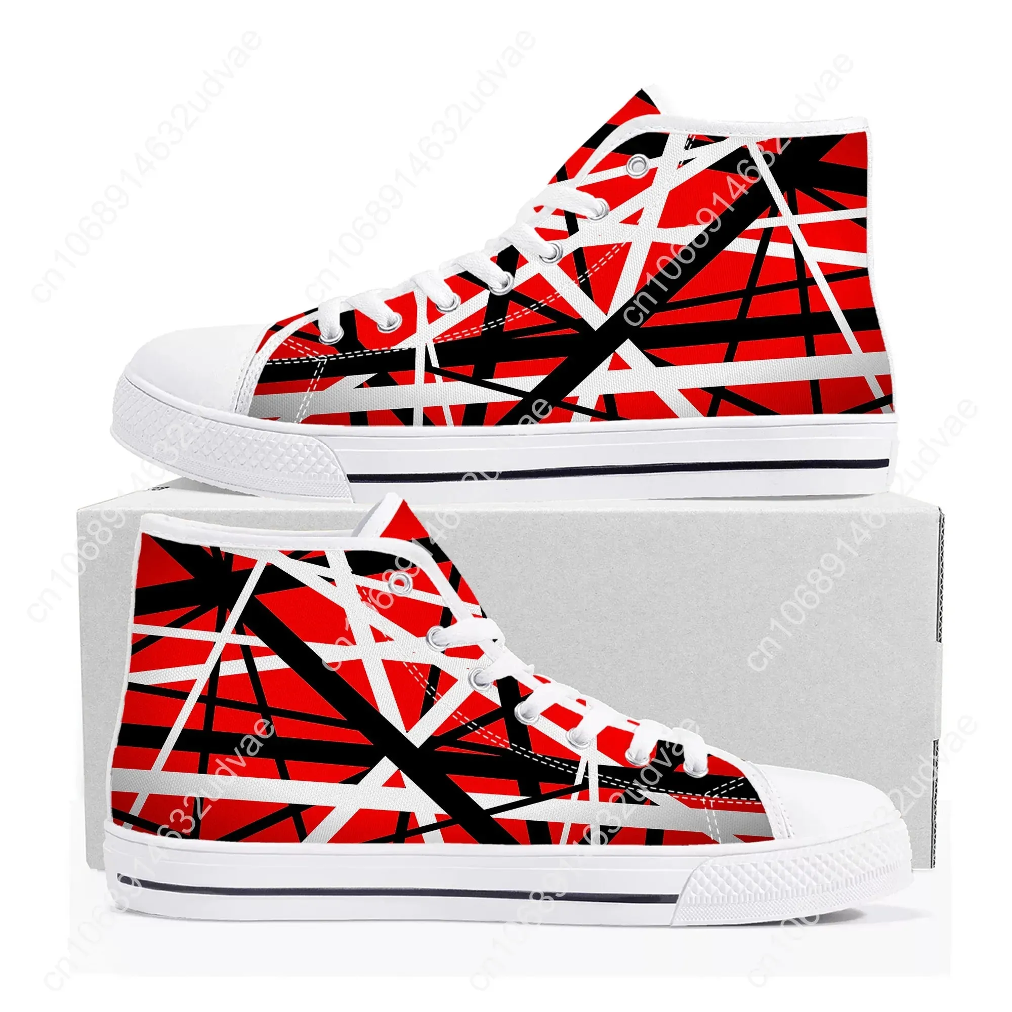Van Halen 5150 High-Top Canvas Sneakers | Iconic Stripes Design | Casual Unisex Shoes